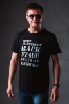Koszulka czarna z napisem "What happens on backstage stays on backstage" męska